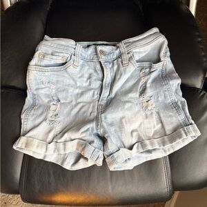 Hollister Light Blue Ripped Jean Shorts
